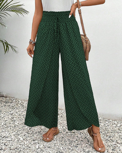 Stella | Lisette Trousers with Wide Legs and Geometric Print
