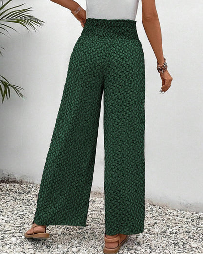 Stella | Lisette Trousers with Wide Legs and Geometric Print