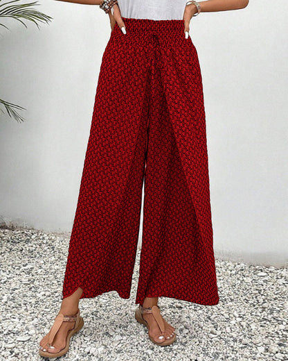 Stella | Lisette Trousers with Wide Legs and Geometric Print