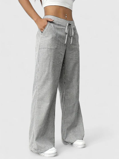 Birgit | Comfortable Wide Leg Trousers with Elegant Details