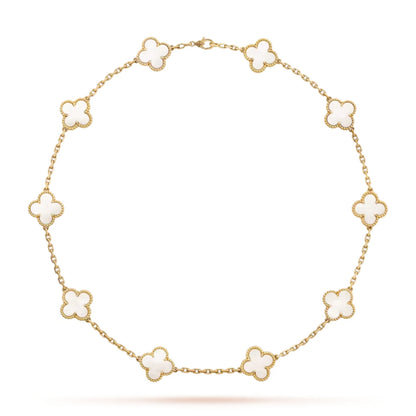 CLOVER | 10 Motif White Necklace