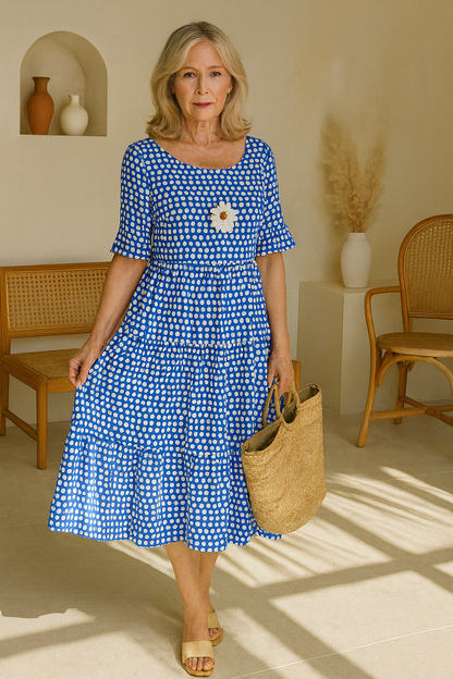 Zerelle | Midi Dress with Short Sleeves