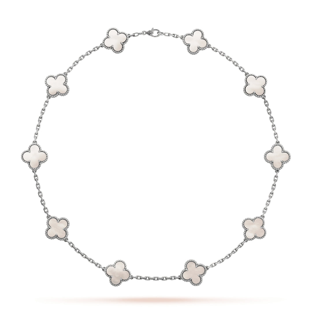 CLOVER | 10 Motif Silver Necklace