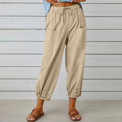 Lidia | Wide Women's Trousers Made from Cotton and Linen