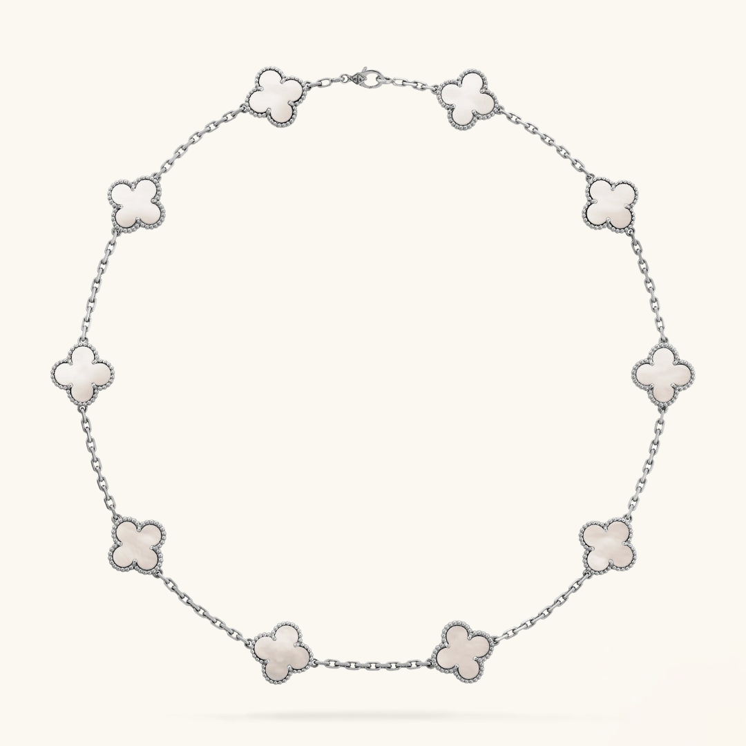 CLOVER | 10 Motif Silver Necklace
