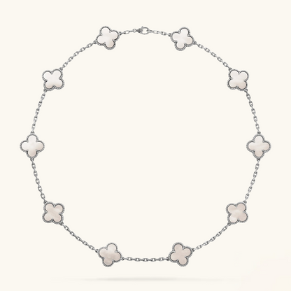 CLOVER | 10 Motif Silver Necklace