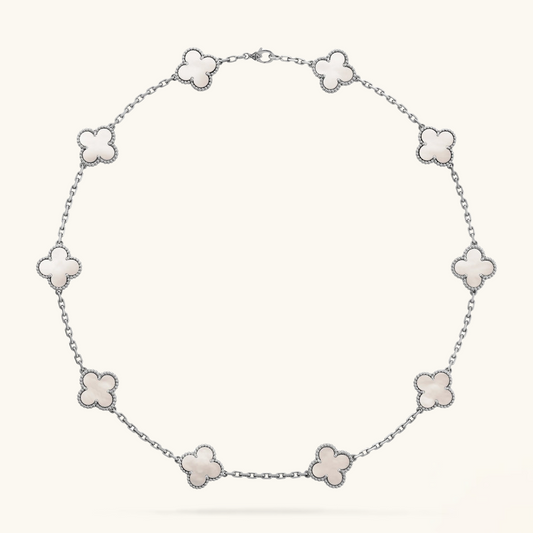 CLOVER | 10 Motif Silver Necklace
