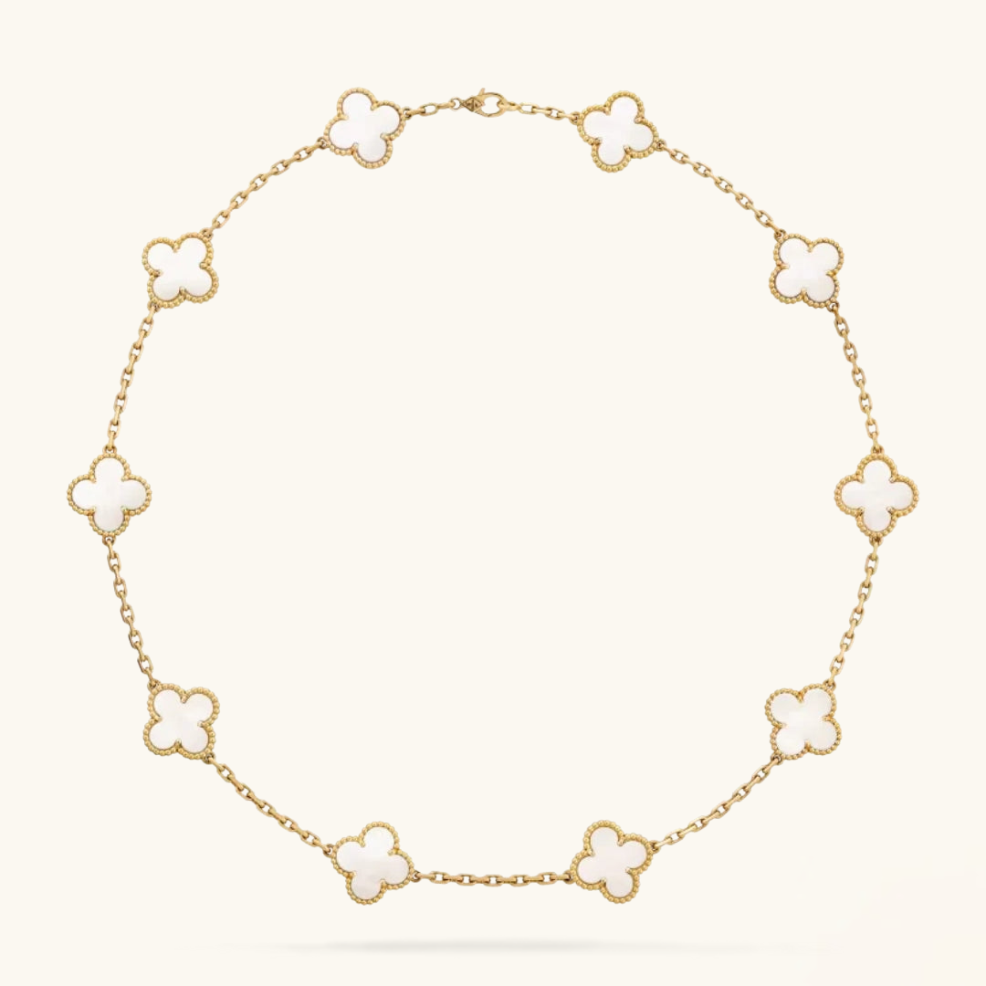 CLOVER | 10 Motif White Necklace