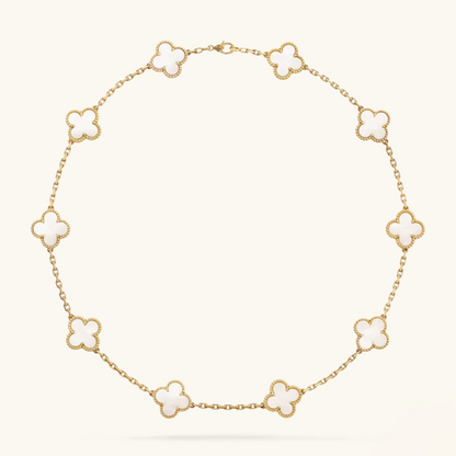 CLOVER | 10 Motif White Necklace