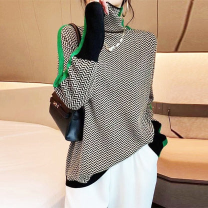 Eleanor | Herringbone Luxe Roll Neck