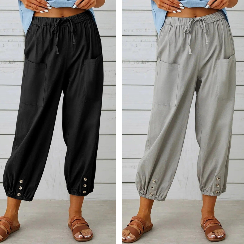 Lidia | Wide Women's Trousers Made from Cotton and Linen