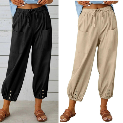 Lidia | Wide Women's Trousers Made from Cotton and Linen