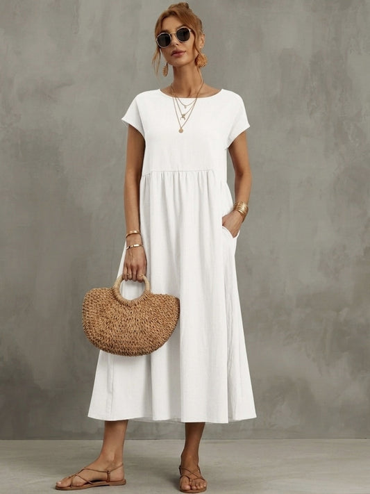 Evi | Flowing Midi Dress Timeless Elegance